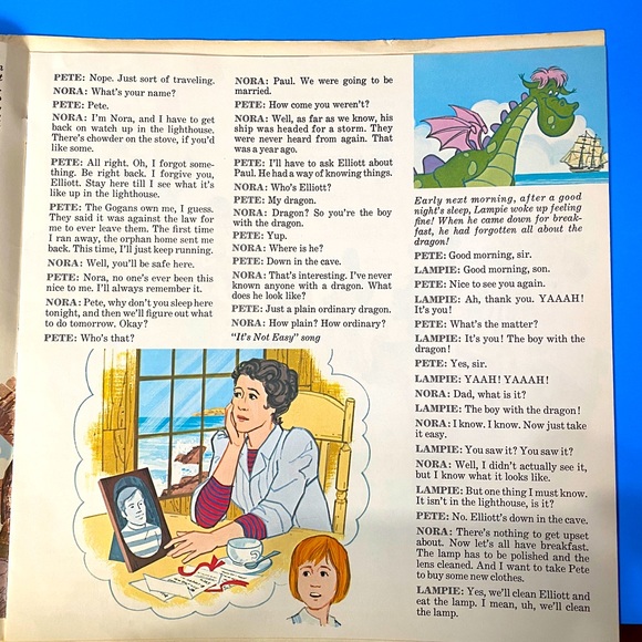 WALT DISNEY PETE’S DRAGON VTG 1977 DISNEYLAND STORYTELLER VINYL RECORD & BOOK - Picture 13 of 16